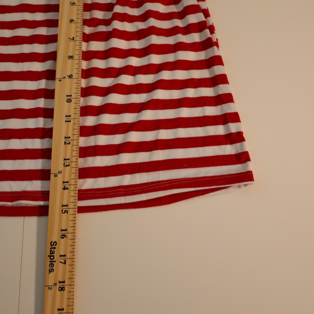 Loguin Cherry Red Ruffle Collar Top Size M - Picture 5 of 5